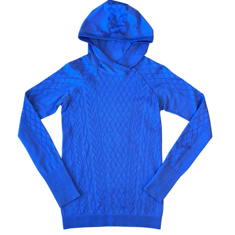 Lululemon Rest Less Sweater Hoodie Run Cable Knit Seamless Blazer Blue Women’s 4